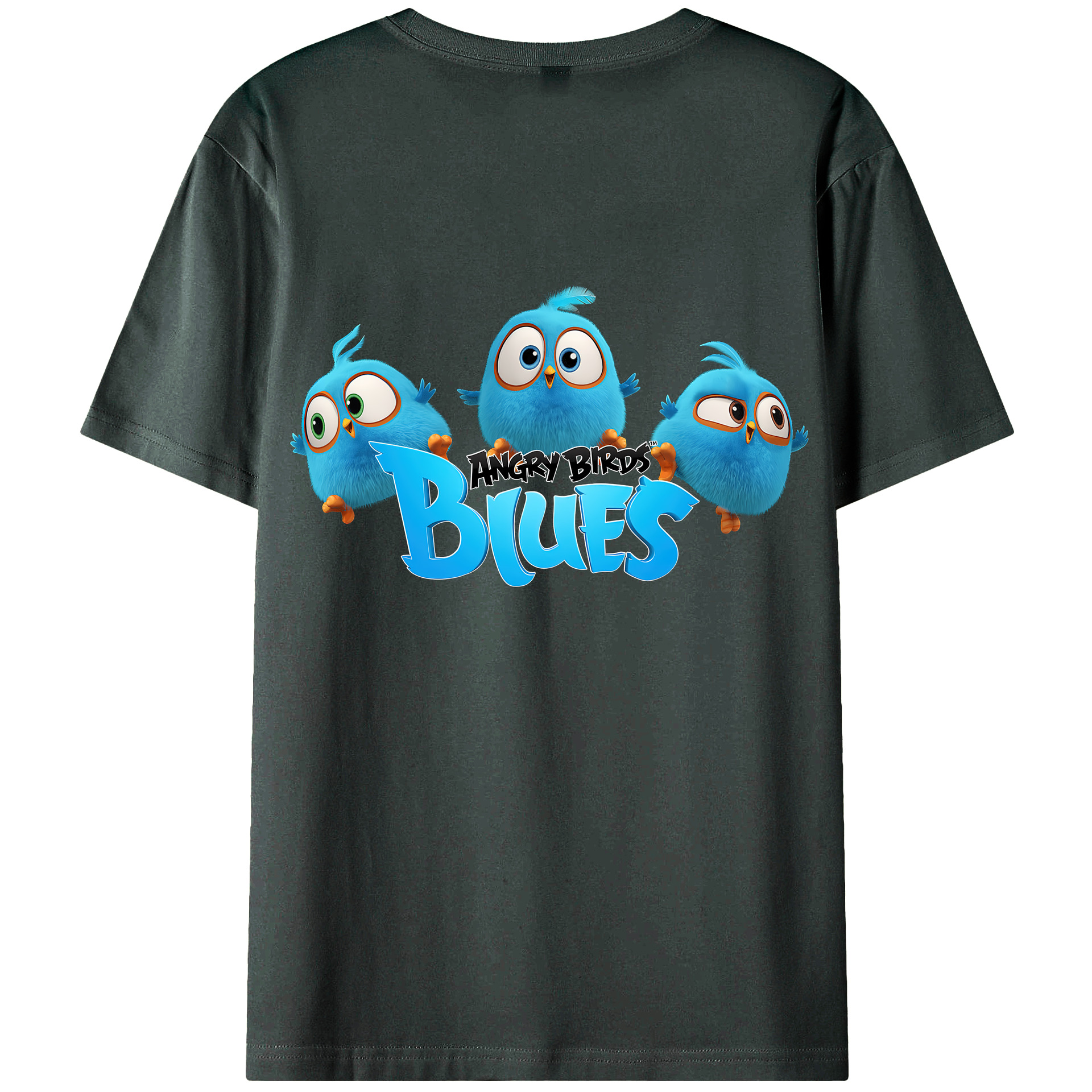 （画像用） Angry Birds アングリーバード 綿100％ メンズ半袖Tシャツ（バックプリント） 通気性